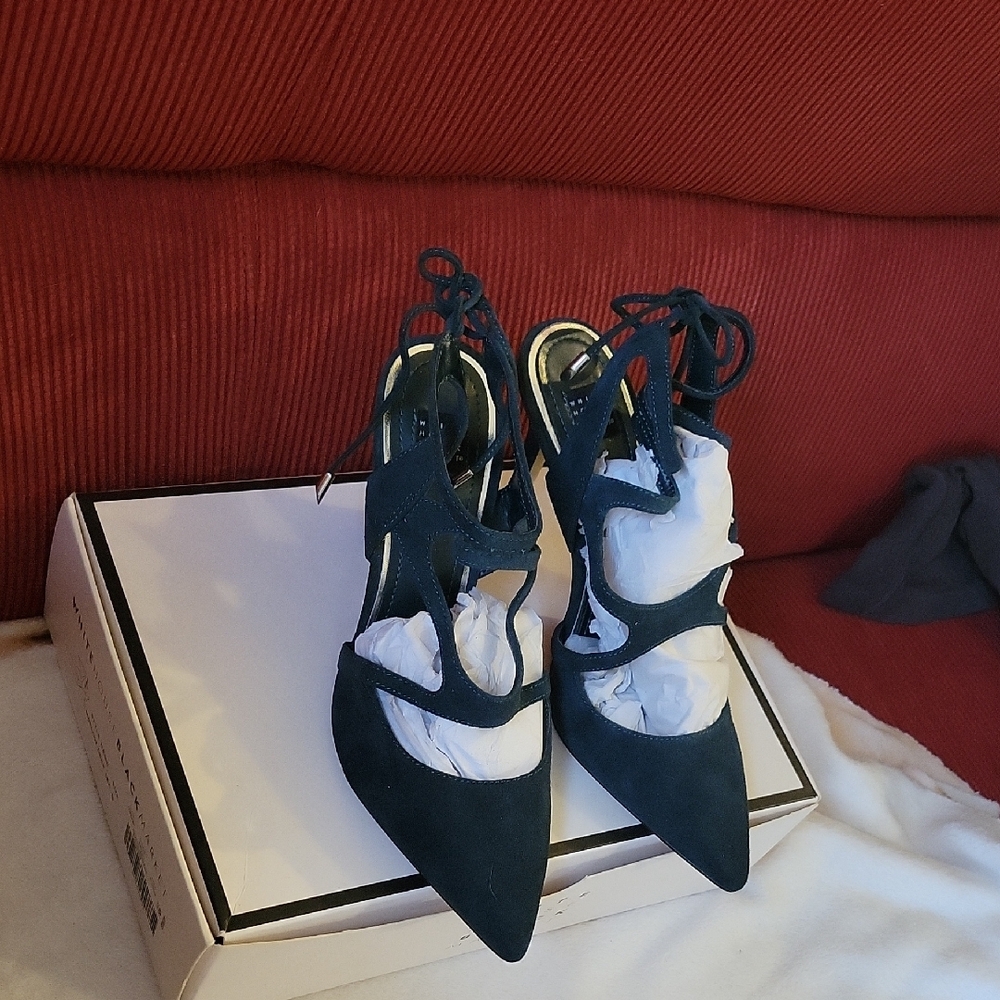 Elegant Black Lace-Up Women's Heels